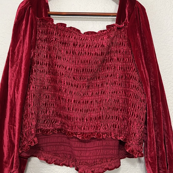 Torrid Red Velvet Smocked Top - Picture 10 of 14